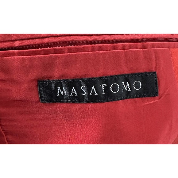 Masatomo Pure Silk Vibrant Red Mens Toggle Blazer Japan Size XL - Picture 7 of 9